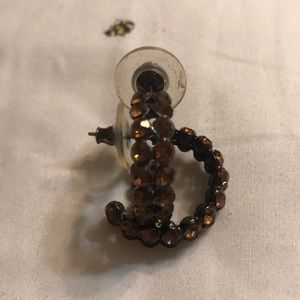 Amber Crystal rhinestone earrings